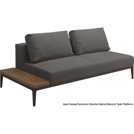 Gloster Grid Left/Right End Table Unit Teak (Java Frame)