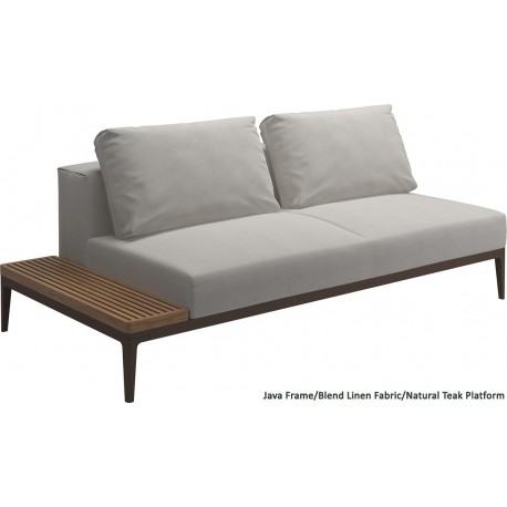 Gloster Grid Left/Right End Table Unit Teak (Java Frame)