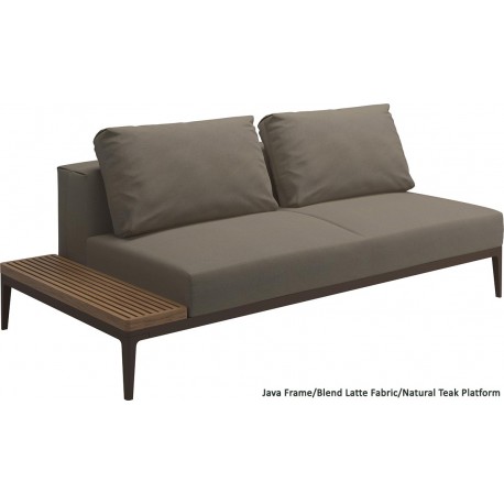 Gloster Grid Left/Right End Table Unit Teak (Java Frame)