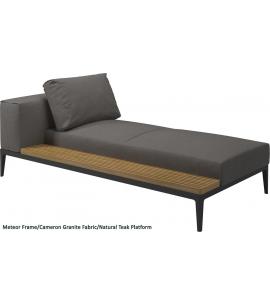 Gloster Grid Left/Right Chaise Unit Teak (Meteor Frame)