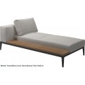 Gloster Grid Left/Right Chaise Unit Teak (Meteor Frame)