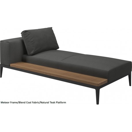 Gloster Grid Left/Right Chaise Unit Teak (Meteor Frame)