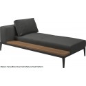 Gloster Grid Left/Right Chaise Unit Teak (Meteor Frame)