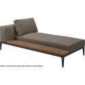 Gloster Grid Left/Right Chaise Unit Teak (Meteor Frame)