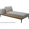 Gloster Grid Left/Right Chaise Unit Teak (Meteor Frame)