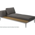 Gloster Grid Left/Right Chaise Unit Teak (White Frame)