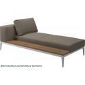 Gloster Grid Left/Right Chaise Unit Teak (White Frame)
