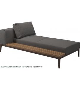 Gloster Grid Left/Right Chaise Unit Teak (Java Frame)