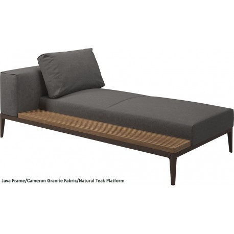Gloster Grid Left/Right Chaise Unit Teak (Java Frame)