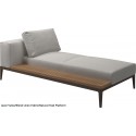 Gloster Grid Left/Right Chaise Unit Teak (Java Frame)