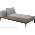 Gloster Grid Left/Right Chaise Unit Teak (Java Frame)