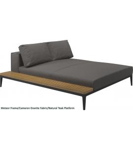 Gloster Grid Left/Right Chill Chaise Unit Teak (Meteor Frame)