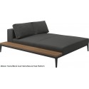 Gloster Grid Left/Right Chill Chaise Unit Teak (Meteor Frame)