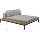 Gloster Grid Left/Right Chill Chaise Unit Teak (Meteor Frame)