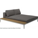 Gloster Grid Left/Right Chill Chaise Unit Teak (White Frame)
