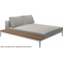 Gloster Grid Left/Right Chill Chaise Unit Teak (White Frame)