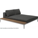 Gloster Grid Left/Right Chill Chaise Unit Teak (White Frame)