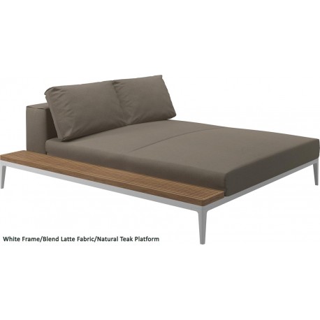 Gloster Grid Left/Right Chill Chaise Unit Teak (White Frame)