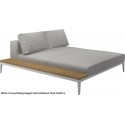 Gloster Grid Left/Right Chill Chaise Unit Teak (White Frame)