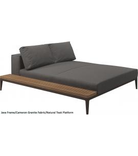 Gloster Grid Left/Right Chill Chaise Unit Teak (Java Frame)