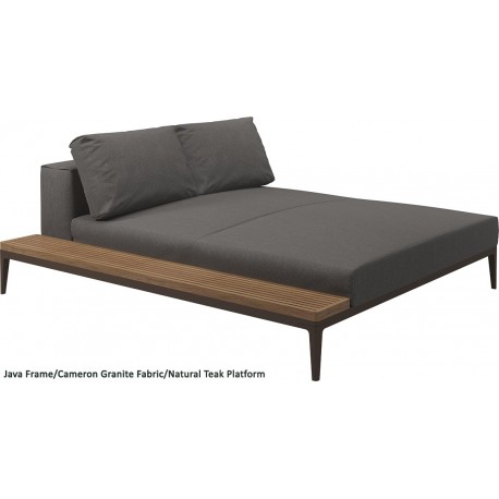 Gloster Grid Left/Right Chill Chaise Unit Teak (Java Frame)