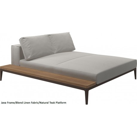 Gloster Grid Left/Right Chill Chaise Unit Teak (Java Frame)