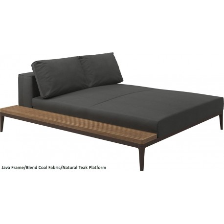 Gloster Grid Left/Right Chill Chaise Unit Teak (Java Frame)
