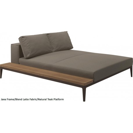 Gloster Grid Left/Right Chill Chaise Unit Teak (Java Frame)