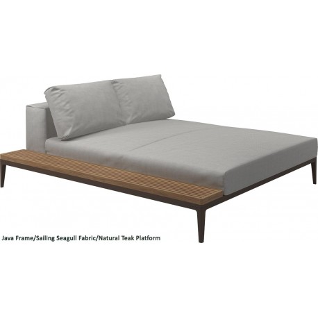 Gloster Grid Left/Right Chill Chaise Unit Teak (Java Frame)