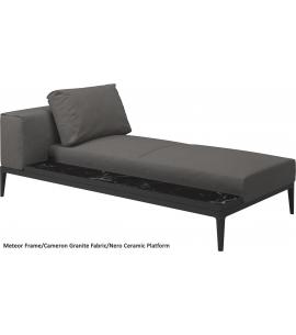 Gloster Grid Left/Right Chaise Unit Nero Ceramic (Meteor Frame)