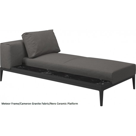 Gloster Grid Left/Right Chaise Unit Nero Ceramic (Meteor Frame)
