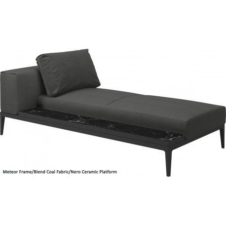Gloster Grid Left/Right Chaise Unit Nero Ceramic (Meteor Frame)