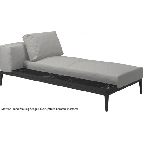 Gloster Grid Left/Right Chaise Unit Nero Ceramic (Meteor Frame)