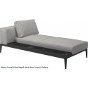 Gloster Grid Left/Right Chaise Unit Nero Ceramic (Meteor Frame)