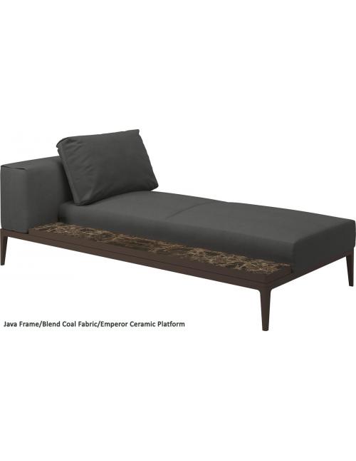 Gloster Grid Left/Right Chaise Unit Emperor Ceramic (Java Frame)