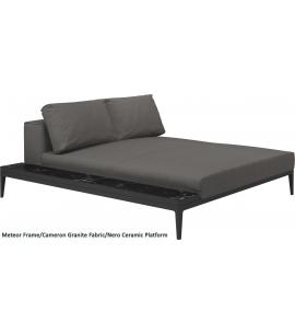 Gloster Grid Left/Right Chill Chaise Unit Ceramic (Meteor Frame)