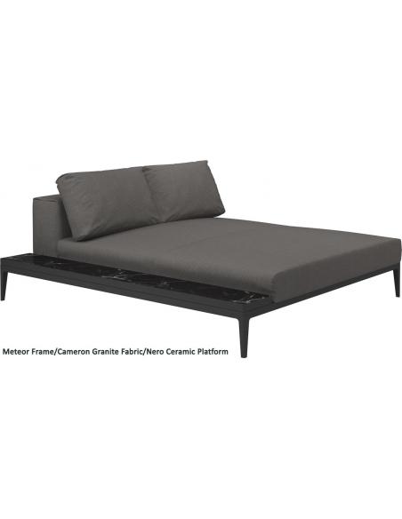 Gloster Grid Left/Right Chill Chaise Unit Ceramic (Meteor Frame)