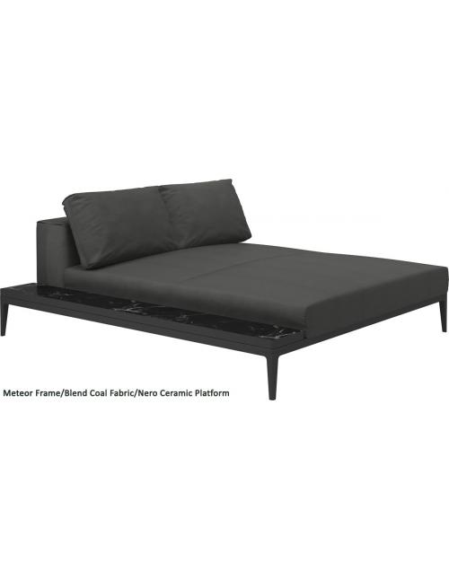 Gloster Grid Left/Right Chill Chaise Unit Ceramic (Meteor Frame)