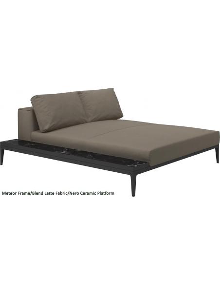 Gloster Grid Left/Right Chill Chaise Unit Ceramic (Meteor Frame)