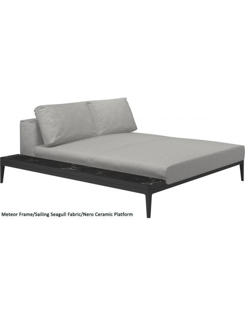 Gloster Grid Left/Right Chill Chaise Unit Ceramic (Meteor Frame)