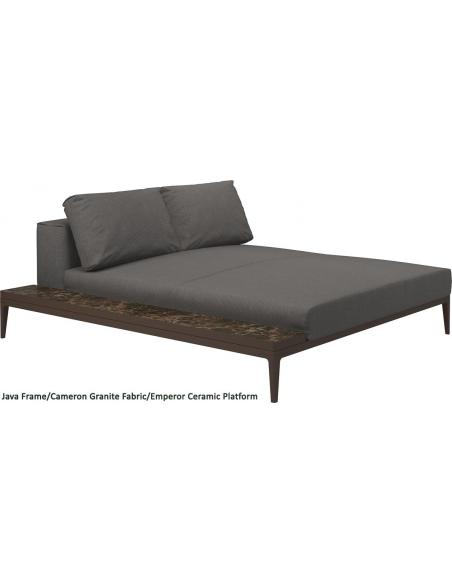 Gloster Grid Left/Right Chill Chaise Unit Emperor Ceramic (Java Frame)