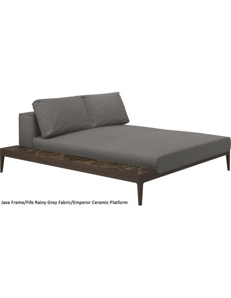 Gloster Grid Left/Right Chill Chaise Unit Emperor Ceramic (Java Frame)