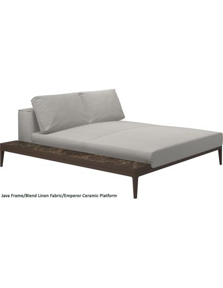 Gloster Grid Left/Right Chill Chaise Unit Emperor Ceramic (Java Frame)