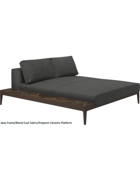 Gloster Grid Left/Right Chill Chaise Unit Emperor Ceramic (Java Frame)