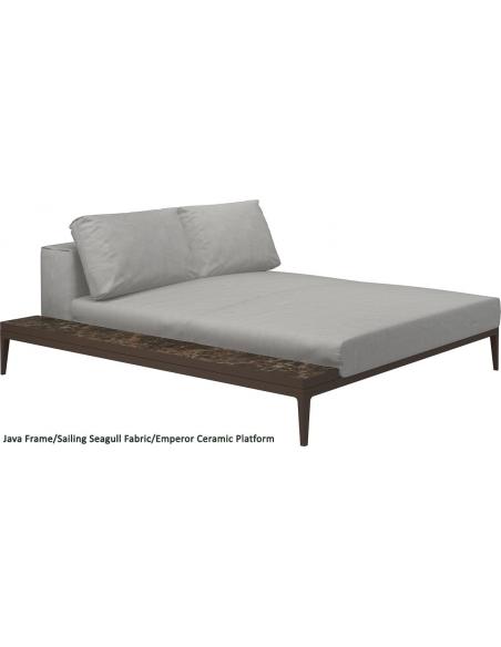 Gloster Grid Left/Right Chill Chaise Unit Emperor Ceramic (Java Frame)