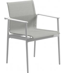 Gloster 180 Dining Chair with Arms - White/Seagull