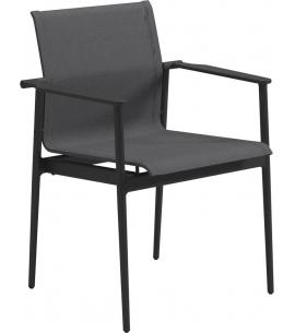 Gloster 180 Dining Chair with Arms - Meteor/Anthracite