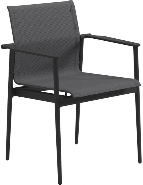 Gloster 180 Dining Chair with Arms - Meteor/Anthracite