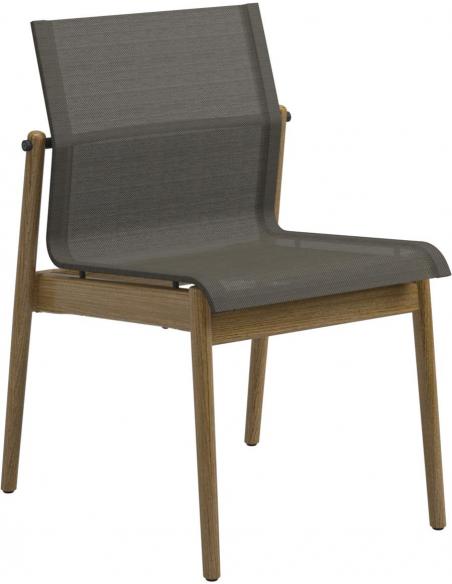 Gloster Sway Teak Stacking Chair - Meteor/Granite
