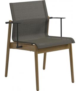 Gloster Sway Teak Stacking Armchair - Meteor/Granite